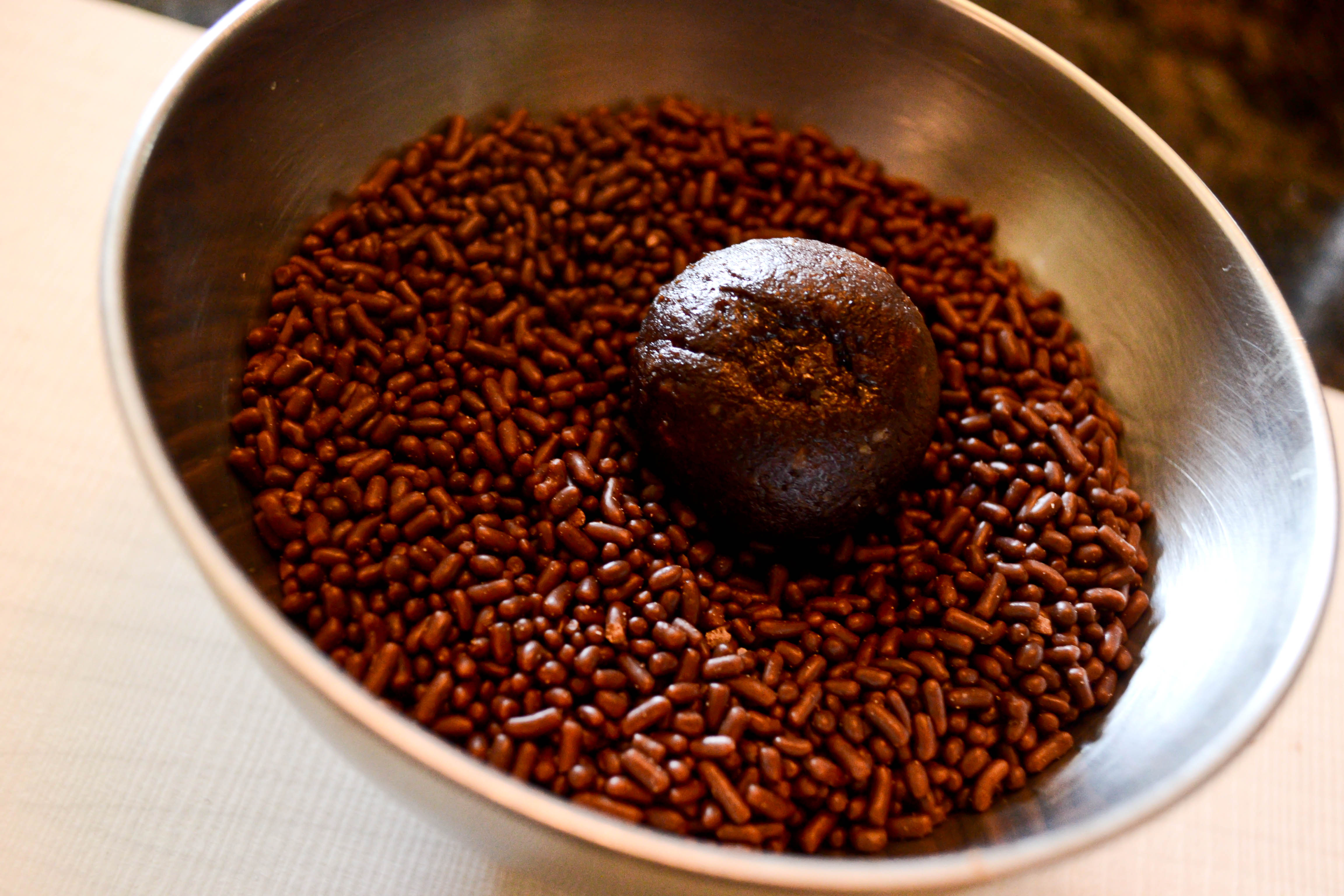 Cover Marzipan Chocolate with Sprinkles