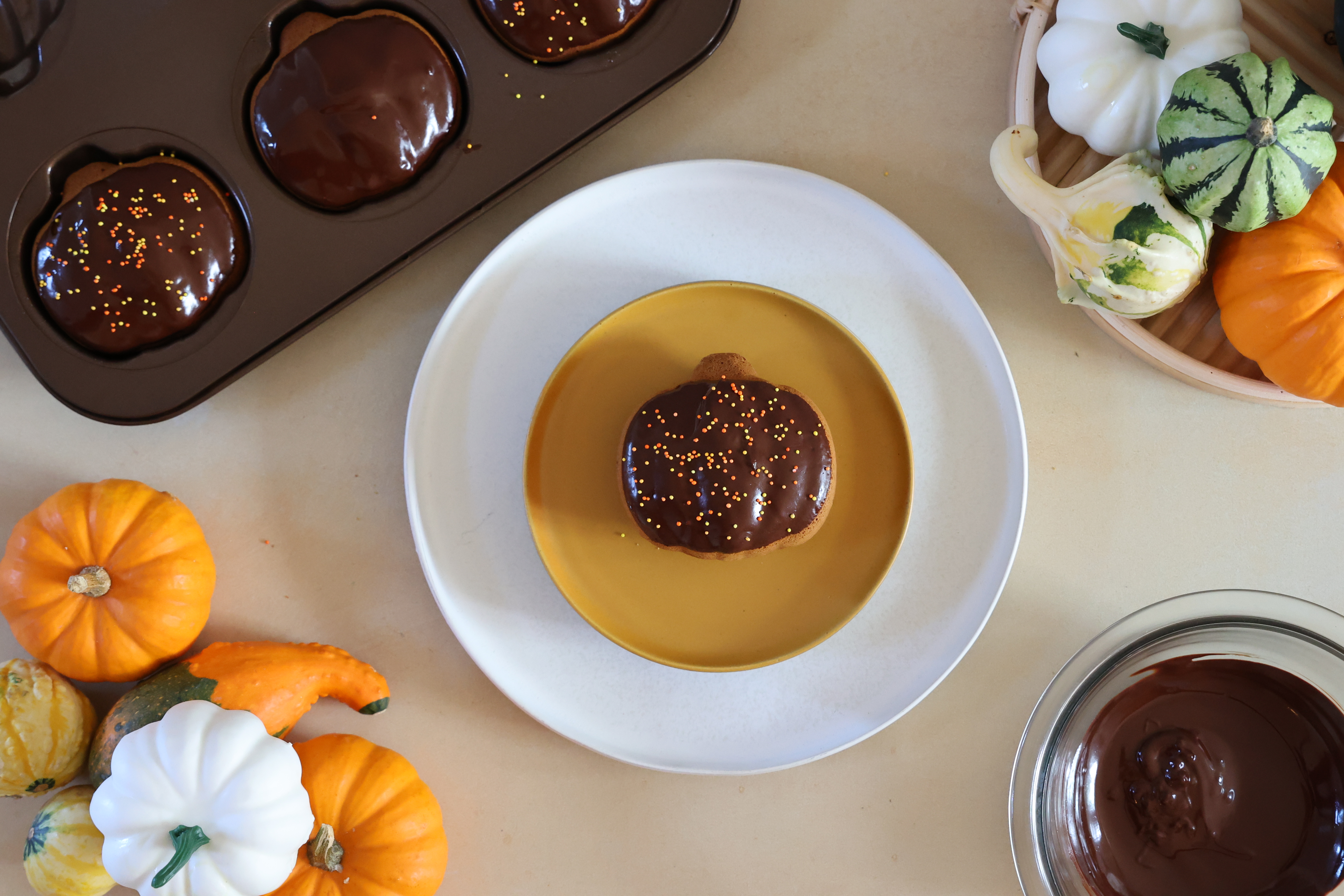 Chocolate Covered Pumpkin Muffins