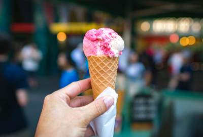 homemade ice cream in cone optimized