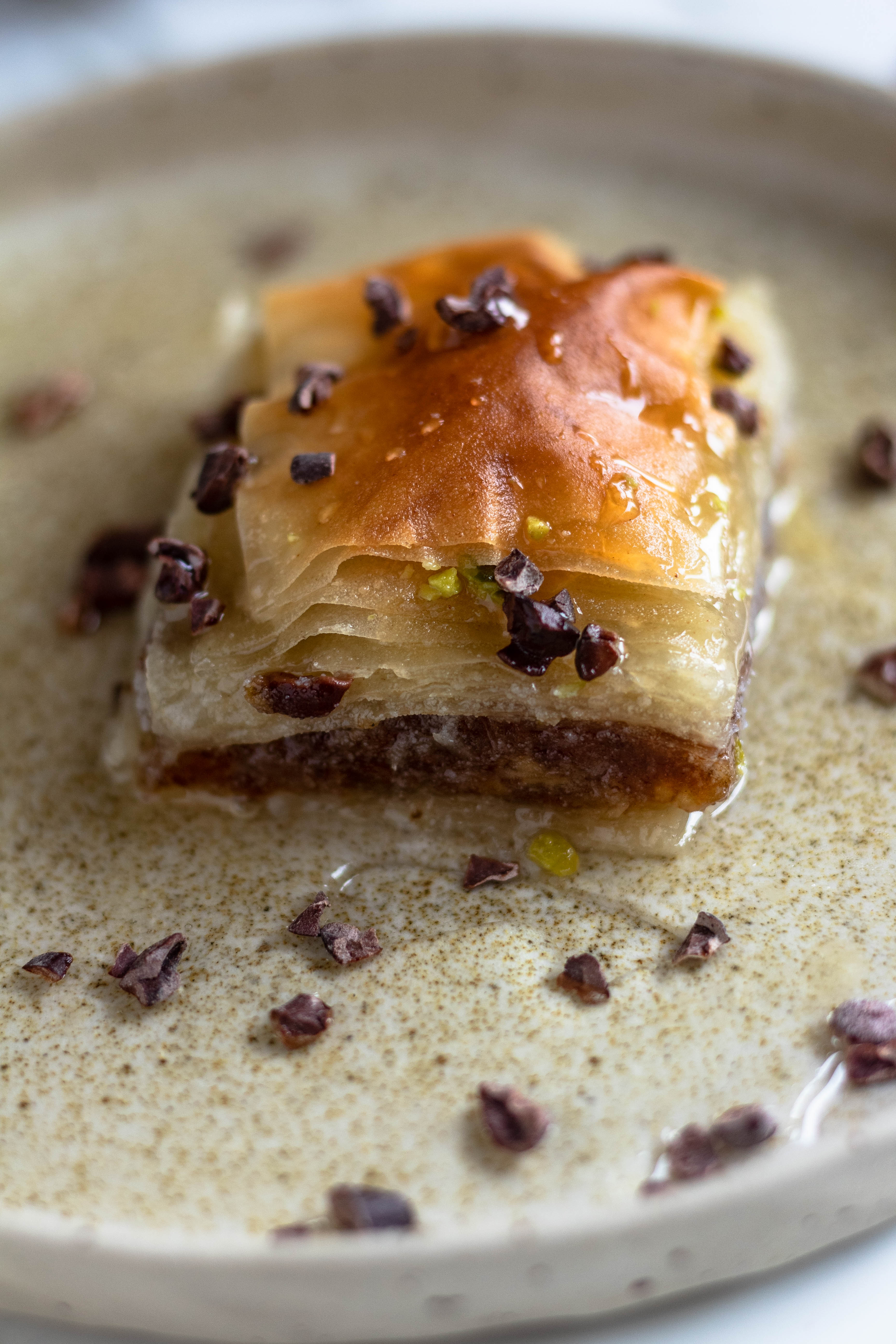 NUT FREE VEGAN BAKLAVA RECIPE with CACAO NIBS Santa Barbara Chocolate