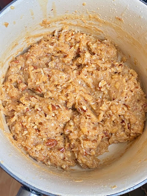 pecans adding to frosting for germans cake